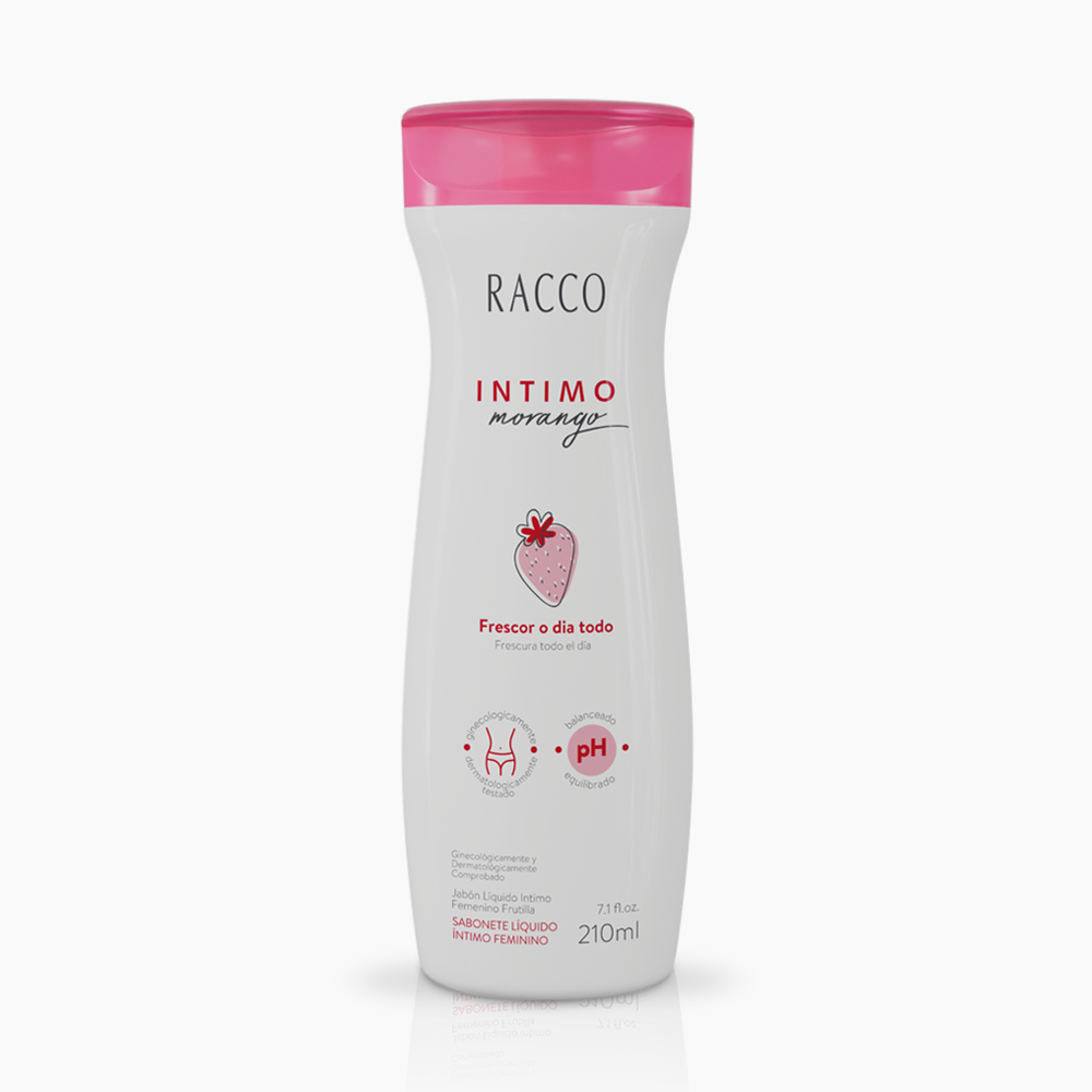 Sabonete Líquido Intimo Feminino Morango Racco, 210ml