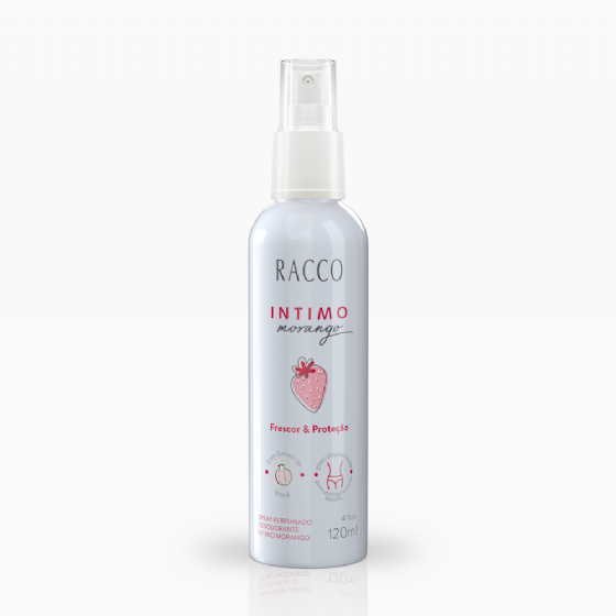 Spray Perfumado Desodorante Intimo Morango Feminino Racco, 120ml