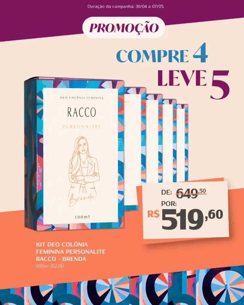 Kit Personalité Racco Brenda- Compre 4 Leve 5