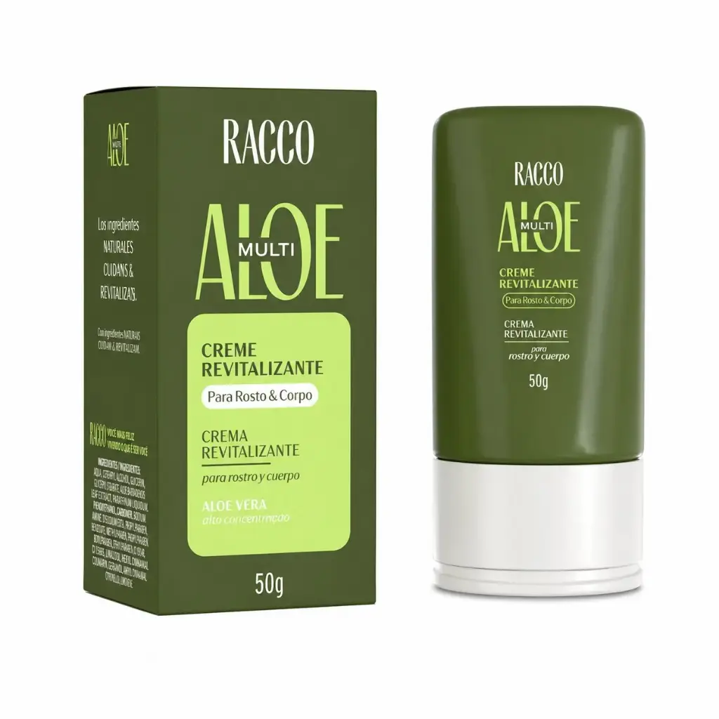 Creme Revitalizante para Face e Corpo Multi Aloe Racco, 50g