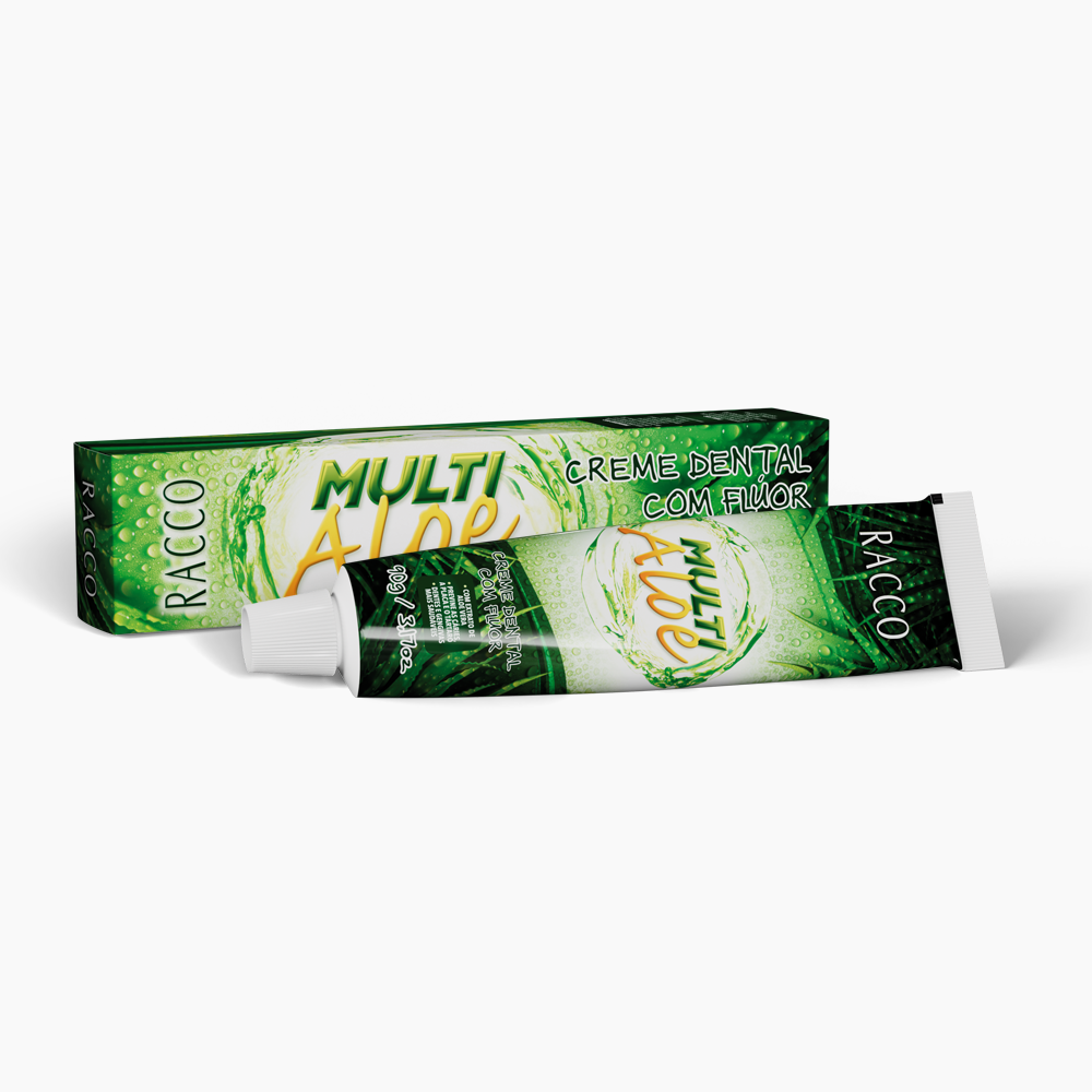 Creme Dental com Flúor Multi Aloe Racco, 90g