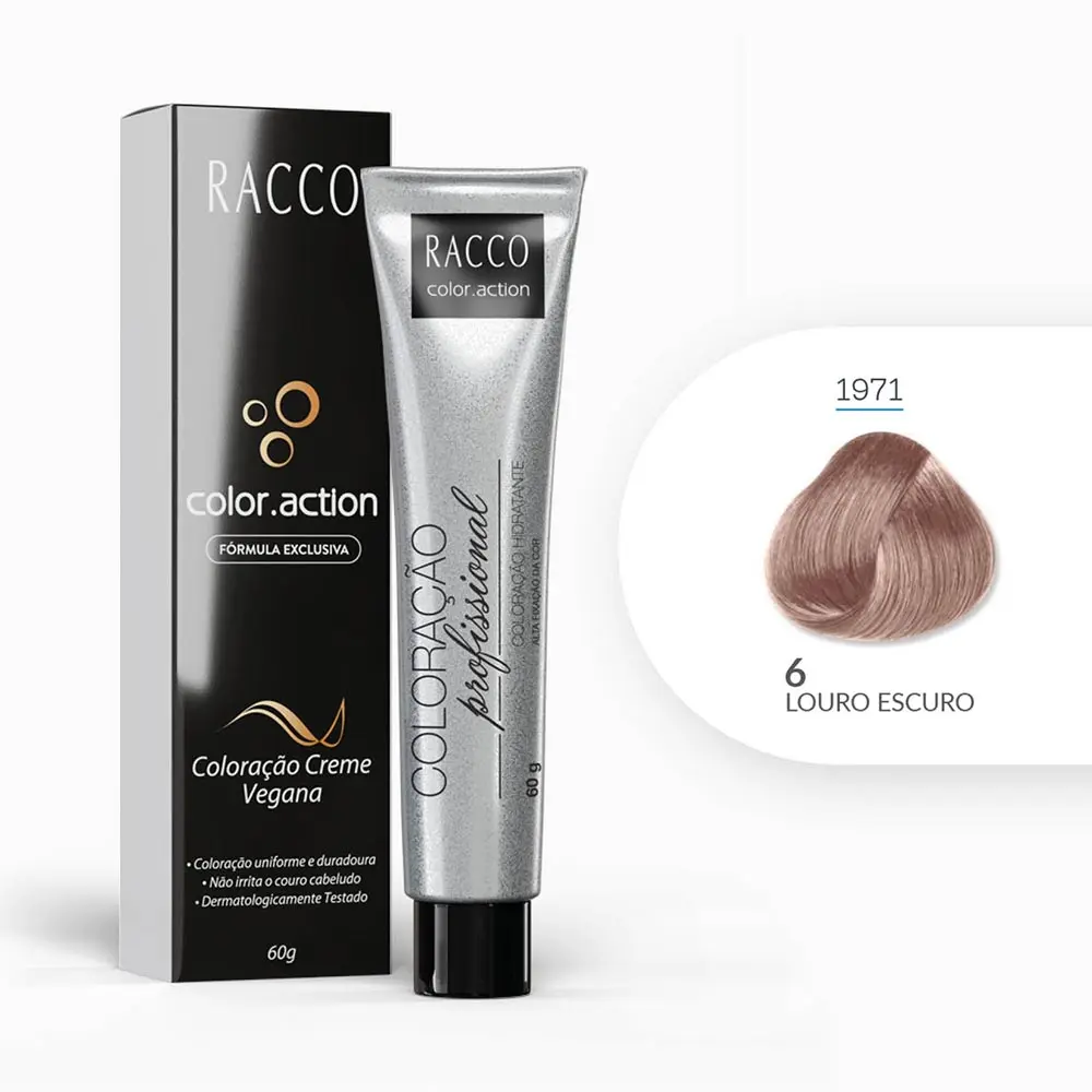 Coloração Creme Color.Action Racco - Louro Escuro, 60g