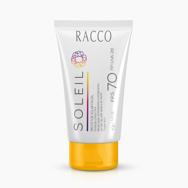 Protetor Solar Facial FPS 70 Soleil Racco, 40g
