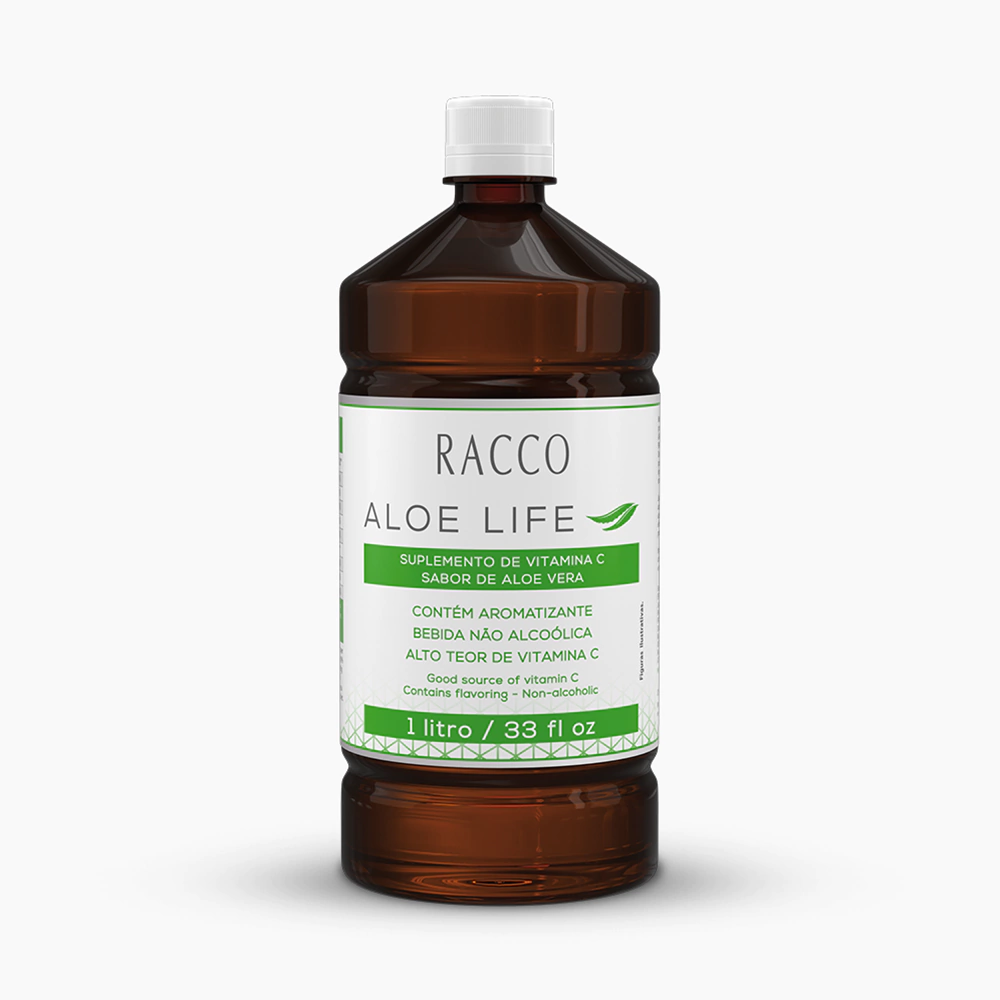 IOS Aloe Life - Suplemento Pronto para Beber com Vitamina C - Sabor Aloe Vera Racco, 1l