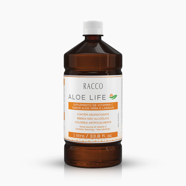 IOS Aloe Life - Suplemento Pronto para Beber com Vitamina C - Sabor Aloe Vera e Laranja, 1l