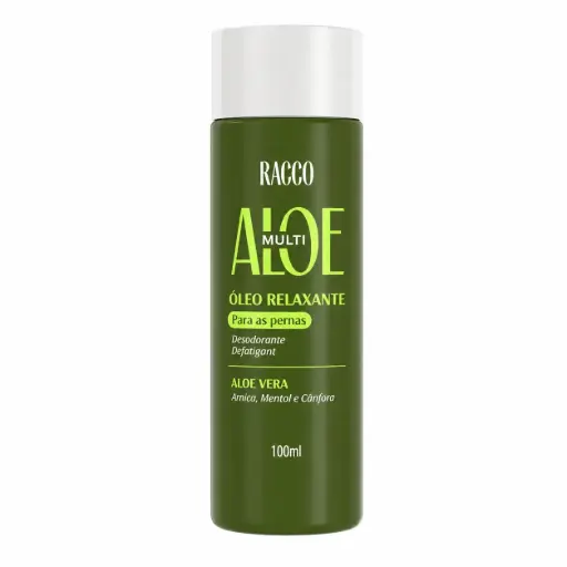 [1426] Óleo Relaxante Desodorante para as Pernas Defatigant Multi Aloe Racco, 100ml