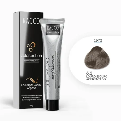 [1972] Coloração Creme Color.Action Racco - Louro Escuro Acinzentado, 60g