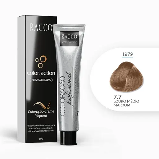 [1979] Coloração Creme Color.Action Racco - Louro Médio Marrom, 60g