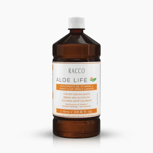 [978] IOS Aloe Life - Suplemento Pronto para Beber com Vitamina C - Sabor Aloe Vera e Laranja, 1l